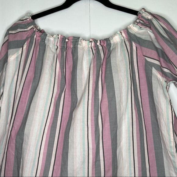 Nwot Victoria Secret boho off the shoulder striped top oversized fit XS - Picture 4 of 15